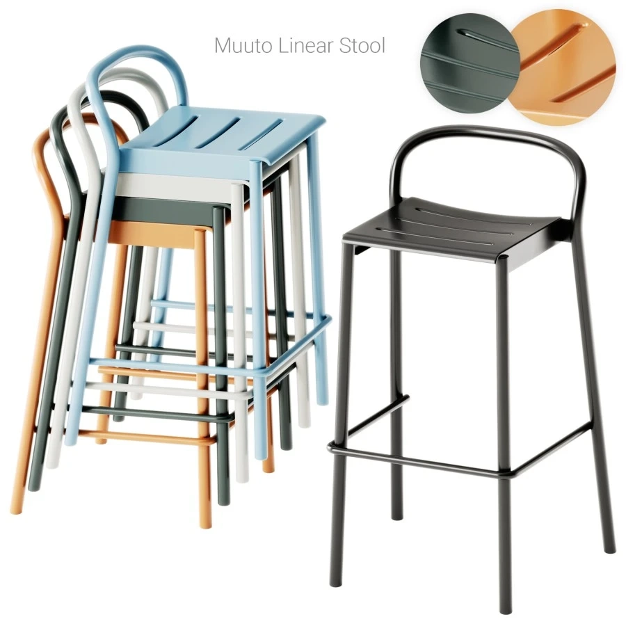 LINEAR STEEL BAR STOOL – Image 5